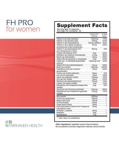 FH PRO за жени, 180 капсули, Fairhaven Health - 2