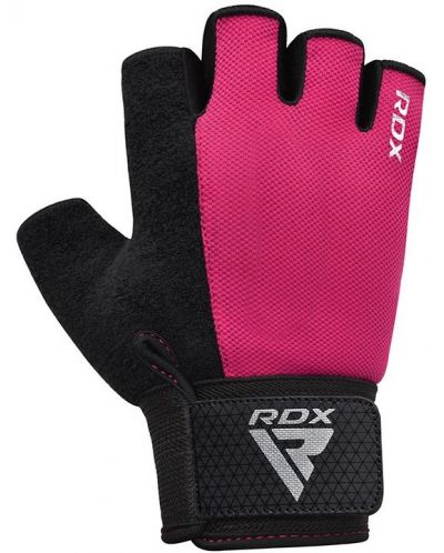 Фитнес ръкавици RDX - W1 Half+ , розови/черни - 3