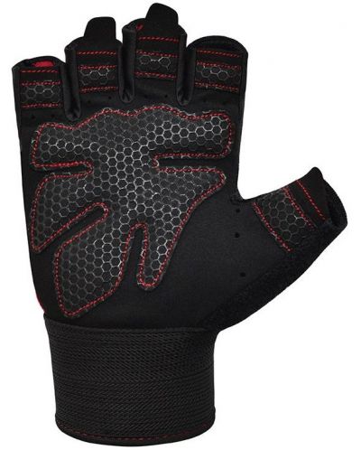 Фитнес ръкавици RDX - W1 Half+,  червени/черни - 4