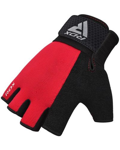 Фитнес ръкавици RDX - W1 Half+,  червени/черни - 5