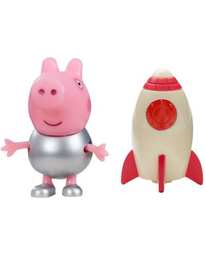 Фигура с аксесоар Peppa Pig - Джордж, с ракета - 1
