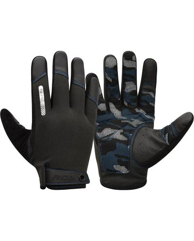 Фитнес ръкавици RDX - T2 Touch Screen Friendly,  черни/сини - 1