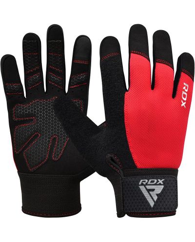 Фитнес ръкавици RDX - W1 Full Finger+,  червени/черни - 1