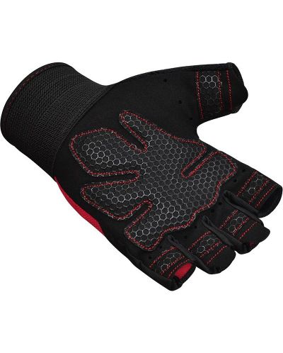 Фитнес ръкавици RDX - W1 Half,  червени/черни - 4
