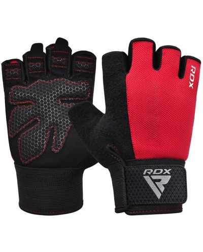 Фитнес ръкавици RDX - W1 Half+,  червени/черни - 1