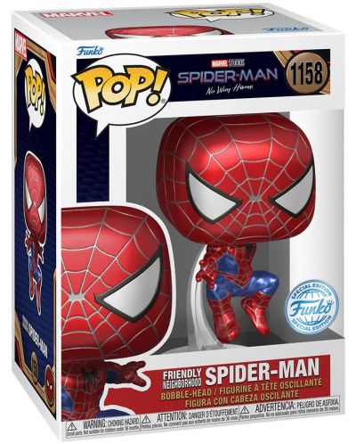 Фигура Funko POP! Marvel: Spider-Man - Friendly Neighborhood Spider-Man (Metallic) (Special Edition) #1158 - 2