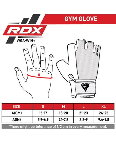 Фитнес ръкавици RDX - W1 Half+,  червени/черни - 8