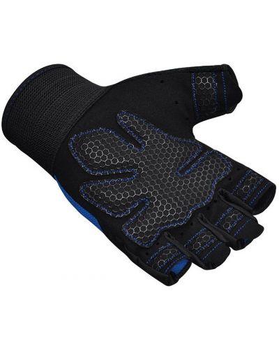 Фитнес ръкавици RDX - W1 Half+,  сини/черни - 6