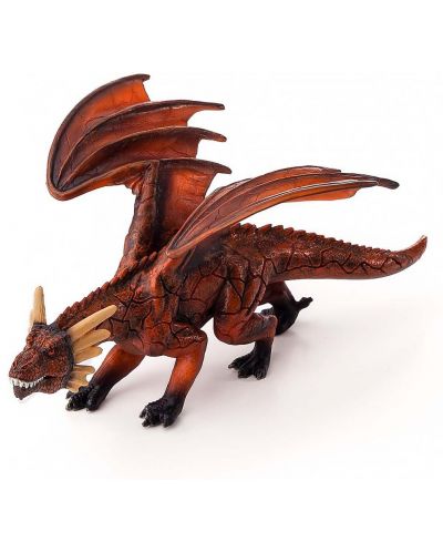 Фигурка Mojo Fantasy&Figurines - Огнен дракон с подвижна челюст - 1
