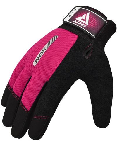 Фитнес ръкавици RDX - W1 Full Finger,  розови/черни - 4