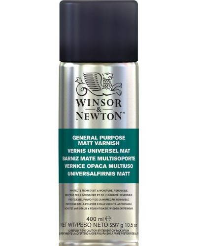 Финиш лак за художници Winsor & Newton - Мат, аерозолен, 400 ml - 1