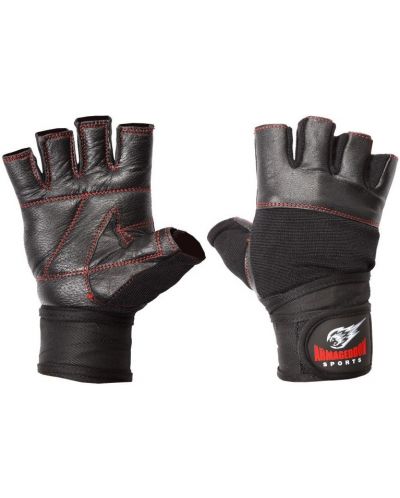 Фитнес ръкавици с накитници Armageddon Sports - Red Line , черни - 1