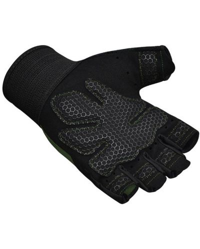 Фитнес ръкавици RDX - W1 Half+,  зелени/черни - 7