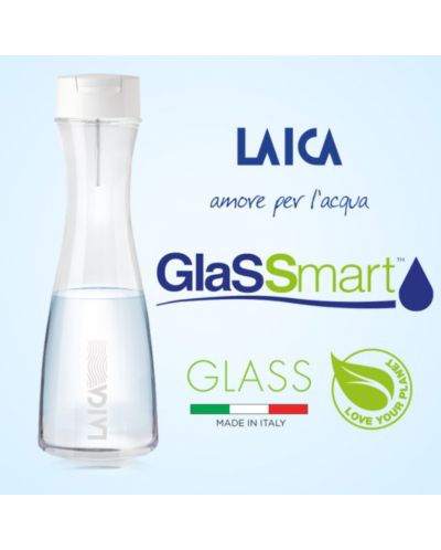 Филтрираща гарафа Laica - Smart Glass, 1.1 l, бяла - 2