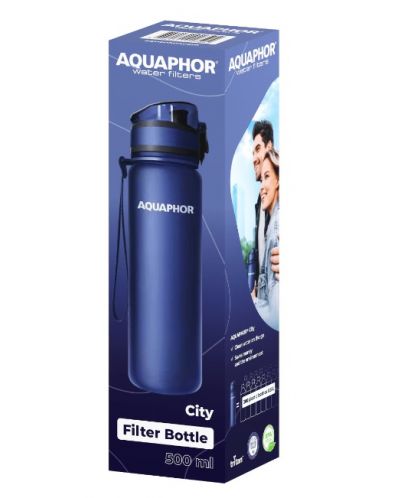 Филтрираща бутилка за вода Aquaphor - City, 0.5 l, 3 филтъра, нави - 4