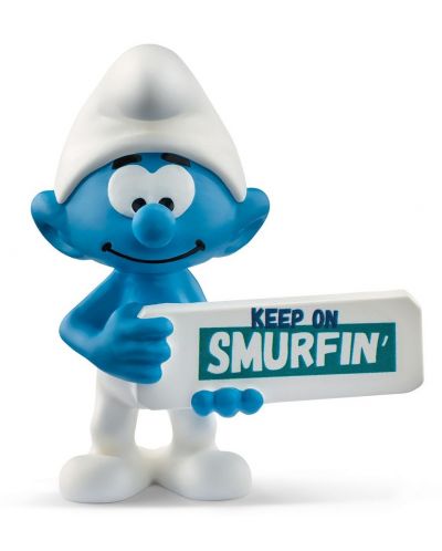 Фигура Schleich The Smurfs - Смърф с табелка „Смърфирай“ - 1