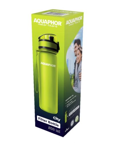 Филтрираща бутилка за вода Aquaphor - City, 0.5 l, 3 филтъра, зелена - 3