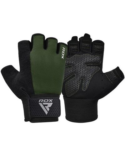 Фитнес ръкавици RDX - W1 Half+,  зелени/черни - 2