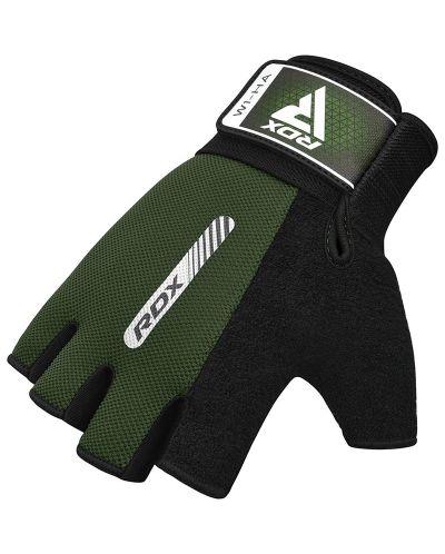 Фитнес ръкавици RDX - W1 Half,  зелени/черни - 3