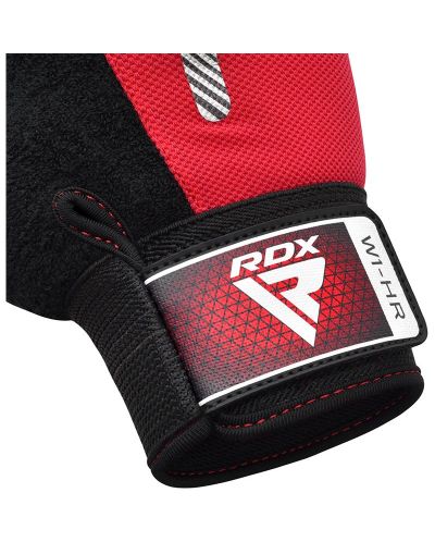 Фитнес ръкавици RDX - W1 Half,  червени/черни - 6