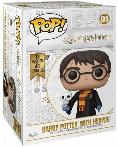 Фигура Funko POP! Movies: Harry Potter - Harry Potter with Hedwig #01, 46 cm - 2