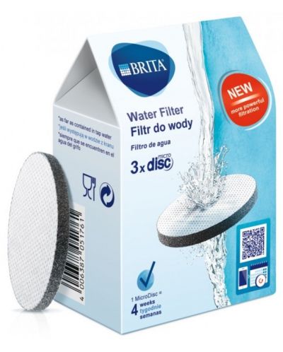 Филтриращи дискове BRITA - за бутилки Active и Vital, 3 бр., бели - 1