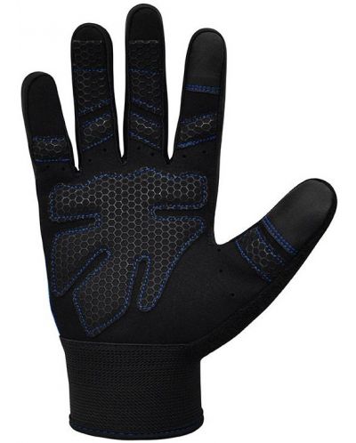 Фитнес ръкавици RDX - W1 Full Finger+,  сини/черни - 4