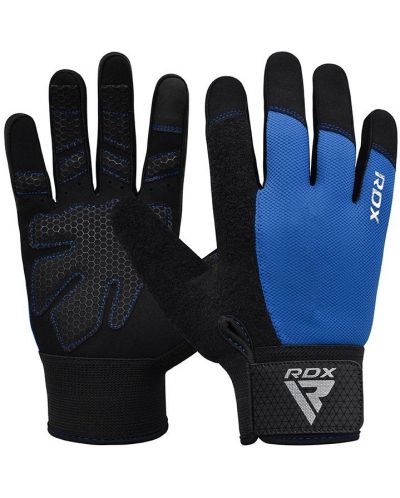 Фитнес ръкавици RDX - W1 Full Finger+,  сини/черни - 1