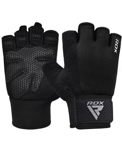 Фитнес ръкавици RDX - W1 Half+,  черни - 1