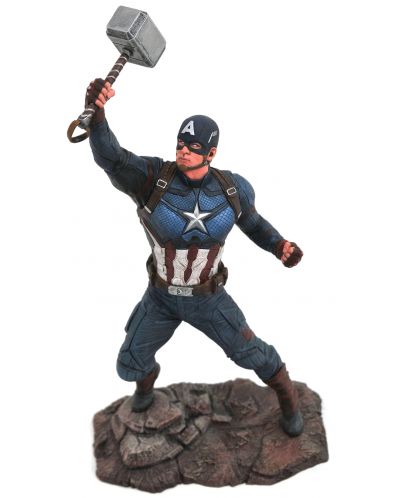 Статуетка Diamond Select Marvel: Avengers - Captain America with Mjolnir, 23 cm - 2