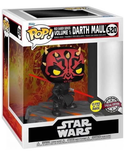 Фигура Funko POP! Deluxe: Star Wars - Darth Maul (Red Saber Series) (Glows in the Dark) (Special Edition) #520 - 2