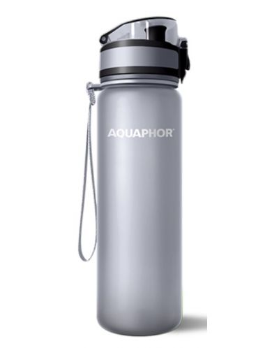 Филтрираща бутилка за вода Aquaphor - City, 160009, 0.5 l, сива - 1