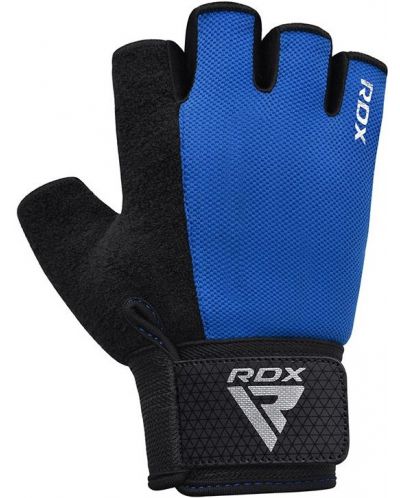 Фитнес ръкавици RDX - W1 Half+,  сини/черни - 3