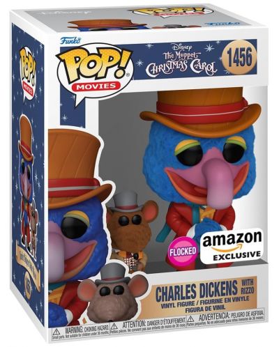 Фигура Funko POP! Disney: The Muppets Christmas Carol - Charles Dickens with Rizzo (Flocked) (Amazon Exclusive) #1456 - 2