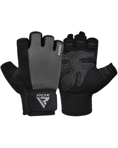 Фитнес ръкавици RDX - W1 Half+,  сиви/черни - 2