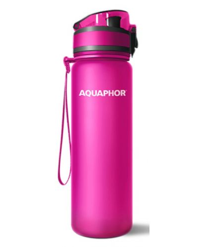 Филтрираща бутилка за вода Aquaphor - City, 160008, 0.5 l, розова - 1
