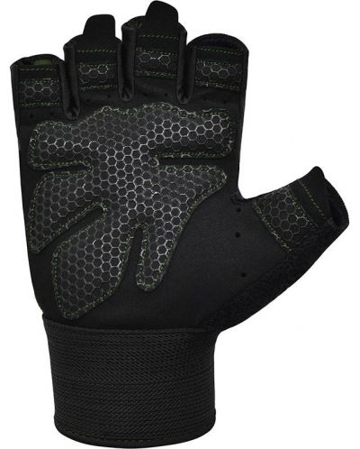 Фитнес ръкавици RDX - W1 Half,  зелени/черни - 6