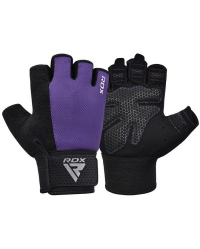 Фитнес ръкавици RDX - W1 Half+,  лилави/черни - 2