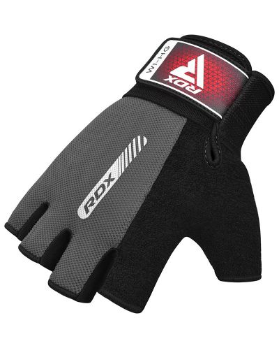 Фитнес ръкавици RDX - W1 Half,  сиви/черни - 3