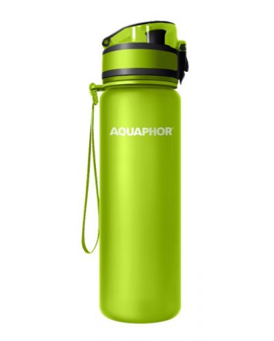 Филтрираща бутилка за вода Aquaphor - City, 0.5 l, 3 филтъра, зелена - 4