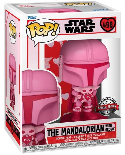 Фигура Funko POP! Valentines: Star Wars - The Mandalorian with Grogu (Special Edition) #498 - 2