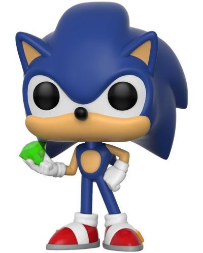 Фигура Funko Pop! Games: Sonic The Hedgehog - Sonic With Emerald, #284 - 1