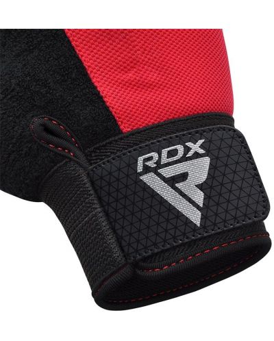 Фитнес ръкавици RDX - W1 Half+,  червени/черни - 6