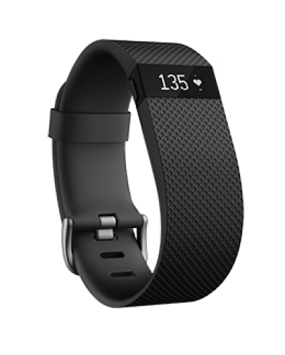 Fitbit Charge HR, размер L - черна - 1