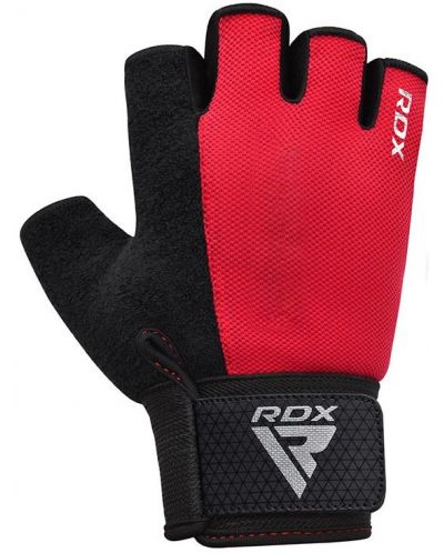 Фитнес ръкавици RDX - W1 Half+,  червени/черни - 3