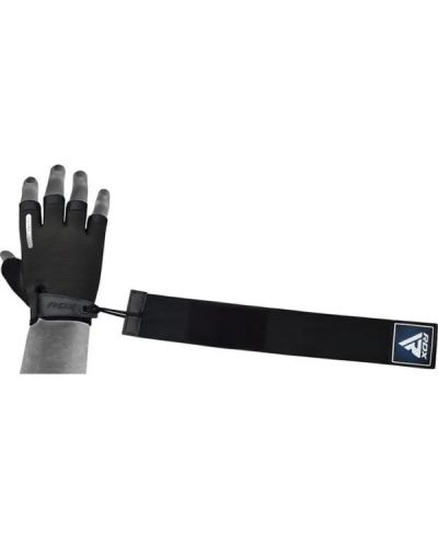 Фитнес ръкавици RDX - T2 Half,  черни/сини - 3