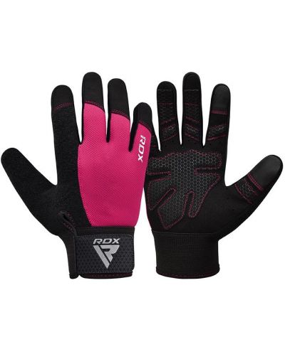 Фитнес ръкавици RDX - W1 Full Finger+,  розови/черни - 2