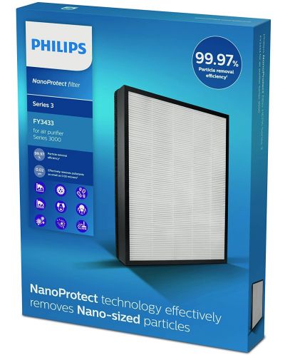 Филтър Philips - FY3433/10, HEPA, за AC4550/AC4558/AC3256, бял/черен - 2