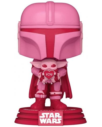 Фигура Funko POP! Valentines: Star Wars - The Mandalorian with Grogu (Special Edition) #498 - 1