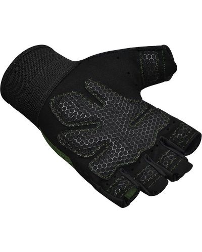Фитнес ръкавици RDX - W1 Half,  зелени/черни - 5